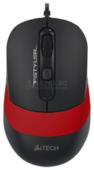Мышь A4Tech Fstyler FM10, Оптическая 1600dpi, USB, Длина кабеля 1,5 метра, Размер: 108*64*35мм., Черно-красный***